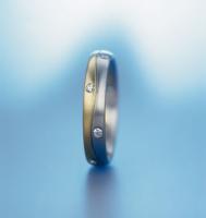 Two Tone Ring with Diamonds
